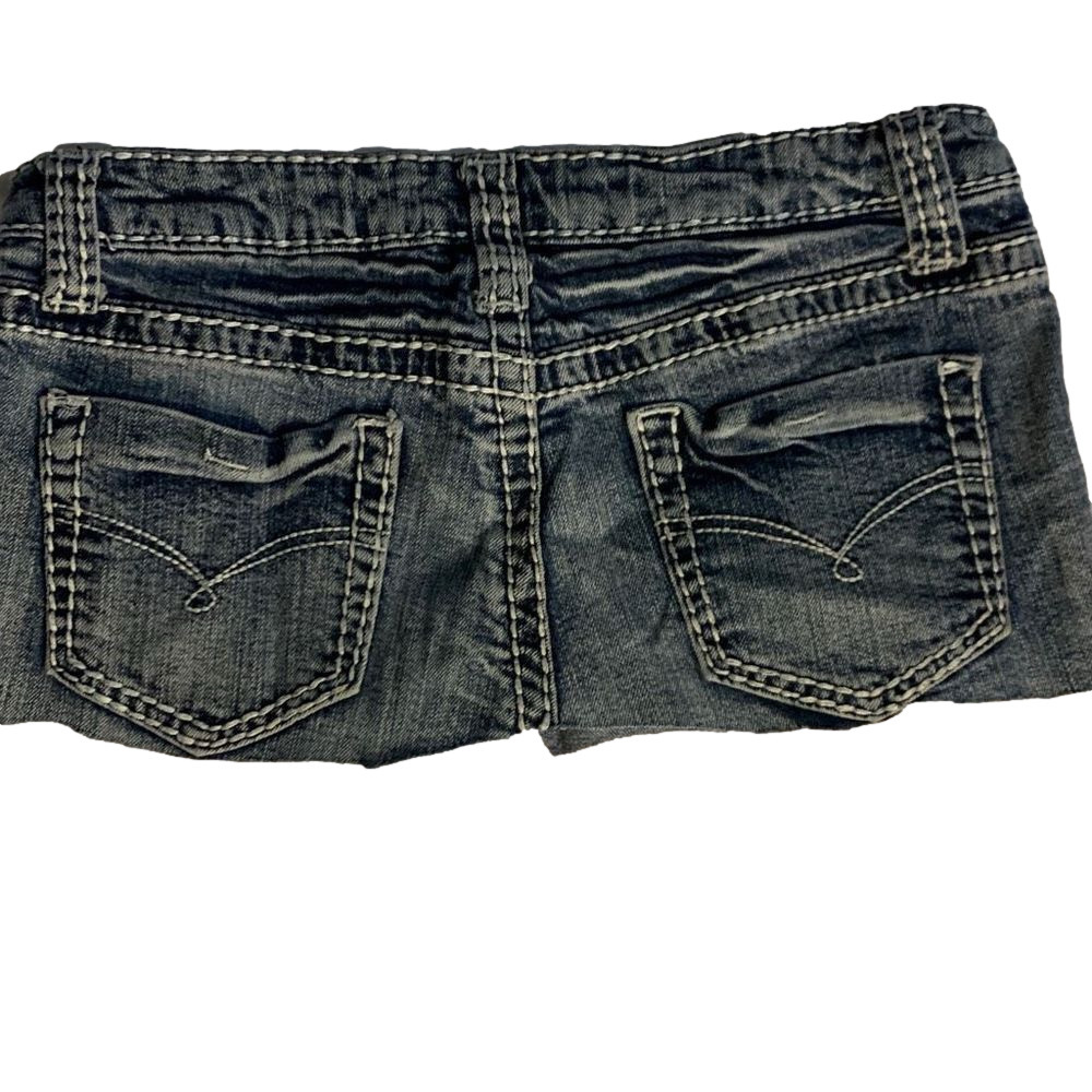 Blue Asphalt Mini Skirt Cutoffs